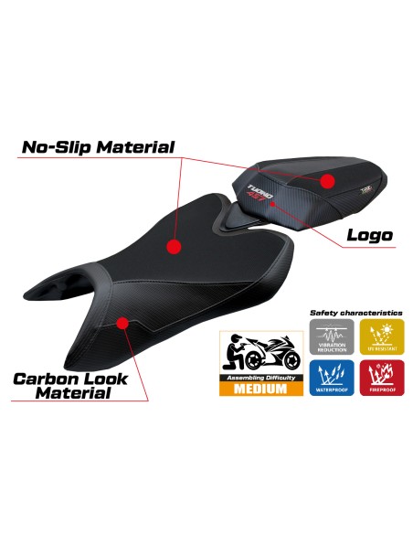 Funda de asiento compatible - Aprilia Tuono 457 2025-2026 - mod Vignesh