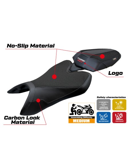 Housse de selle compatible - Aprilia Tuono 457 2025-2026 - mod Vignesh Ultragrip