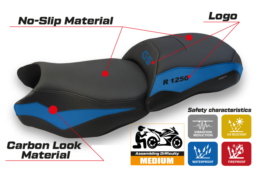 Housse de selle compatible - BMW R 1250 GS 2019 - 2023 - heating Comfort System