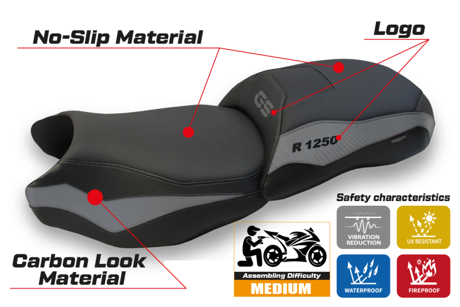 Sitzbezug kompatibel - BMW R 1250 GS 2019 - 2023 - heating Comfort System