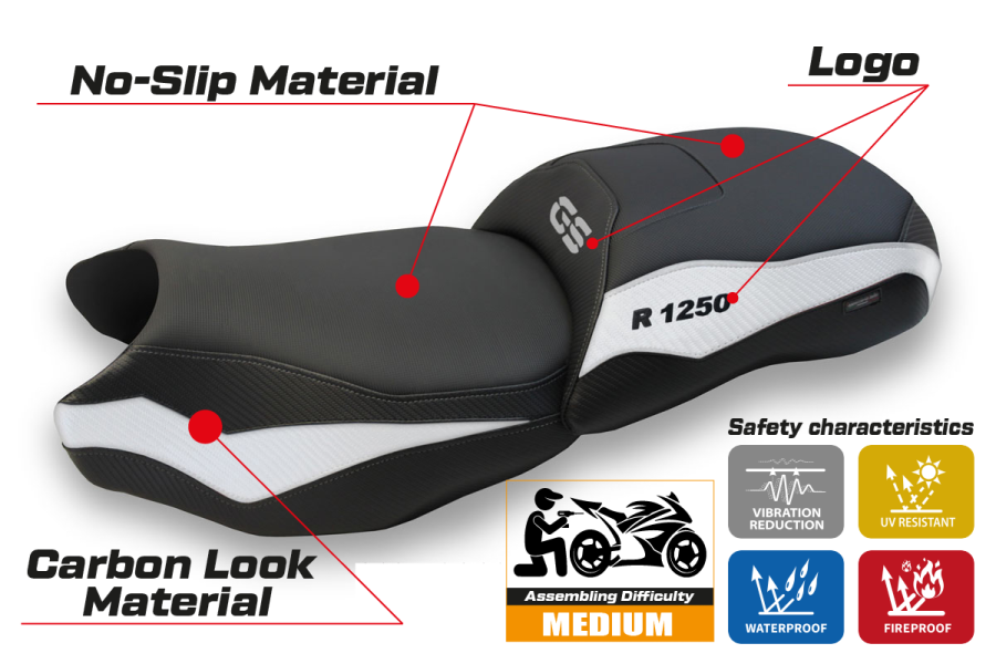 Seat cover compatible - BMW R 1250 GS 2019 - 2023 - heating Comfort System
