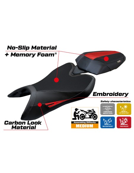 Rivestimento sella compatibile - Aprilia Tuono 457 2025-2026 - mod Vignesh Comfort System