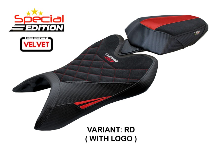 Funda de asiento compatible - Aprilia Tuono 457 2025-2026 - mod Vignesh Velvet Special Edition
