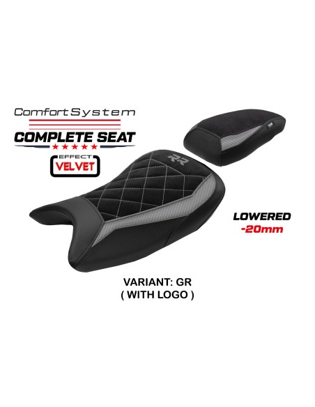 Komplette Sitzbank kompatibel - BMW S 1000 RR 2019-2026 - mod Varel Velvet Comfort System - Gesenkt