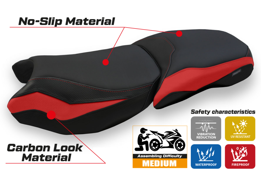 Rivestimento sella compatibile BMW R 1250 GS Adventure (19-22) modello Racconigi 4 comfort system