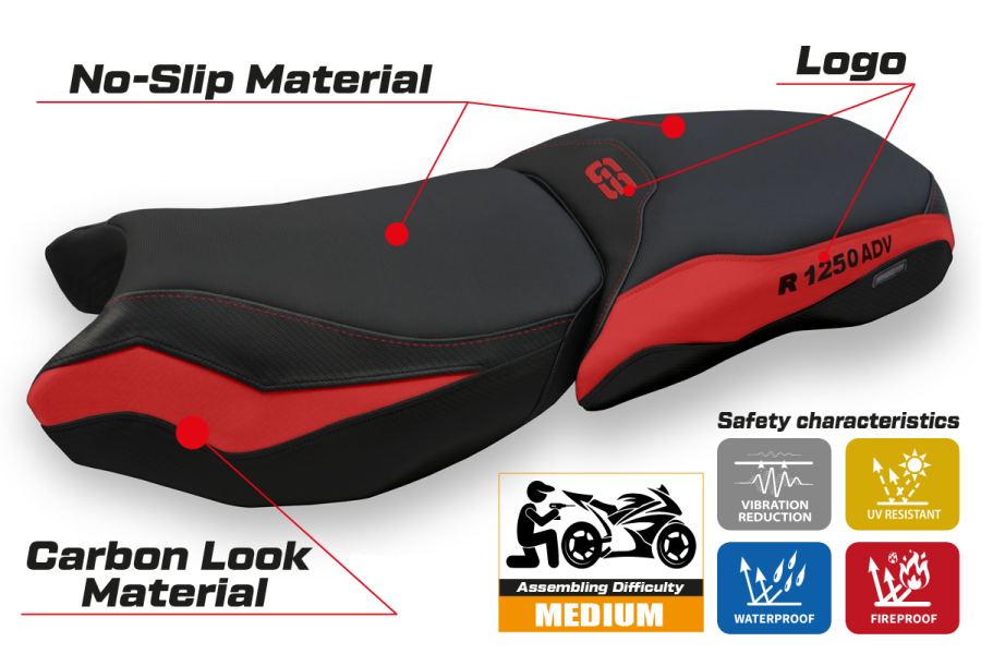 Sitzbezug kompatibel BMW R 1250 GS Adventure (19-22) Modell Racconigi 4 comfort system