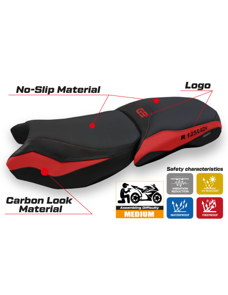 Seat cover compatible BMW R 1250 GS Adventure (19-22) Racconigi 4 comfort system model