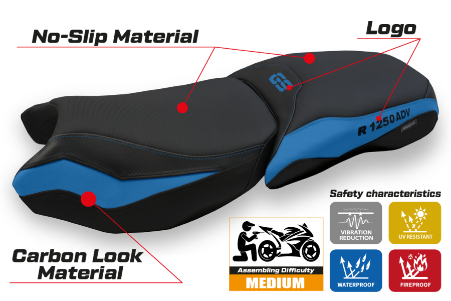 Rivestimento sella compatibile - BMW R 1250 GS Adventure 2019 - 2024 - heating Comfort System