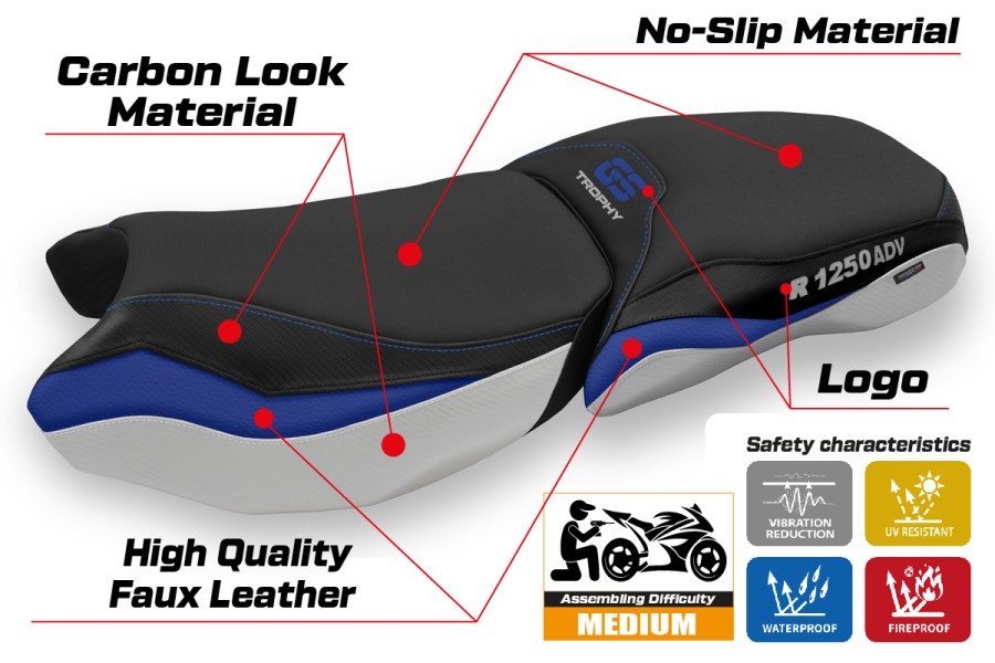 Housse de selle compatible - BMW R 1250 GS Adventure 2019 - 2024 - heating Comfort System