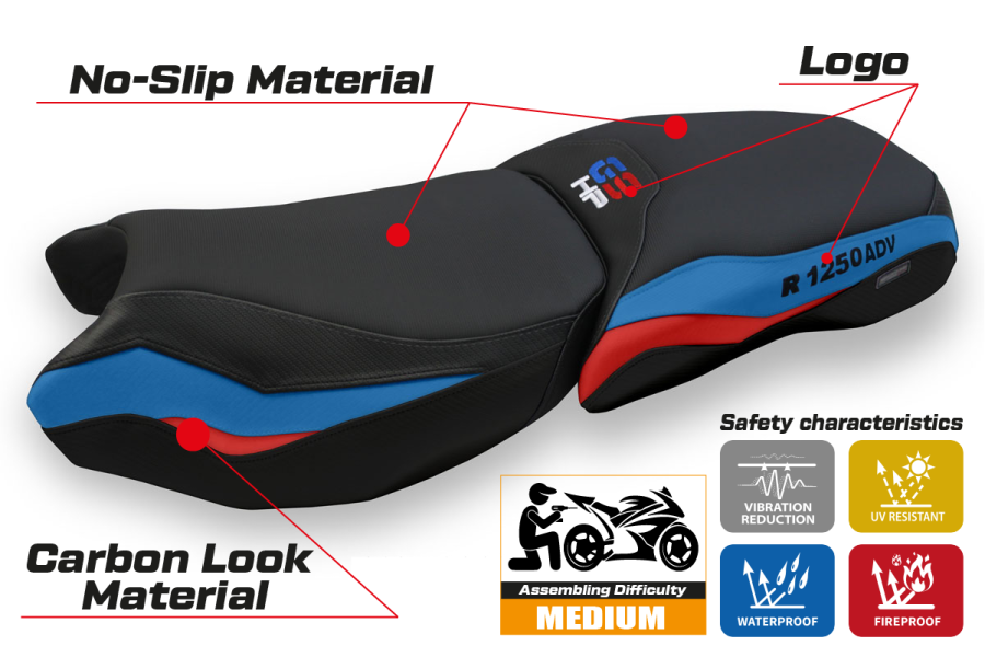 Sitzbezug kompatibel - BMW R 1250 GS Adventure 2019 - 2024 - heating Comfort System