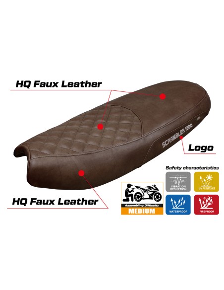 Housse de selle compatible - Triumph Scrambler 1200 2019-2025 - mod Watford