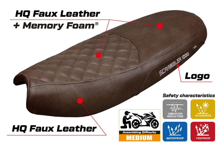 Sitzbezug kompatibel - Triumph Scrambler 1200 2019-2026 - mod Watford Comfort System