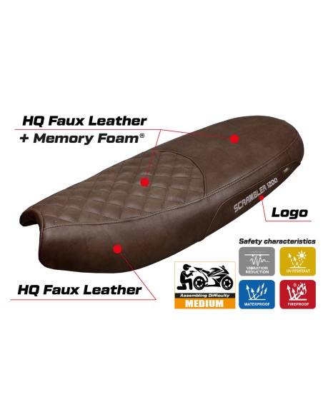 Housse de selle compatible - Triumph Scrambler 1200 2019-2025 - mod Watford Comfort System