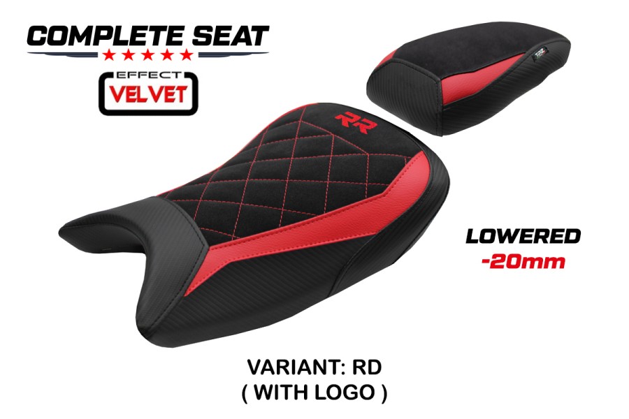 Sella completa compatibile - BMW S 1000 RR 2019-2026 - mod Varel Velvet - Ribassata
