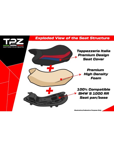 Komplette Sitzbank kompatibel - BMW S 1000 RR 2019-2026 - mod Varel Ultragrip