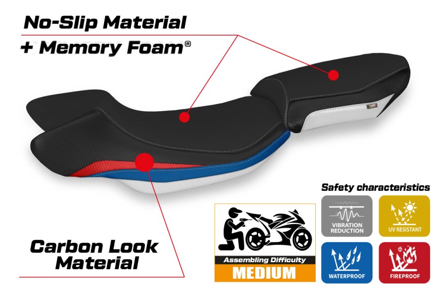 Housse de selle compatible - BMW R 1250 R 2019-2025 - mod Policoro HP Comfort System
