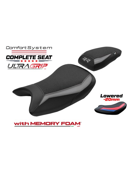 Selle complète compatible - BMW S 1000 RR 2019-2026 - mod Varel Ultragrip Comfort System - Abaissée