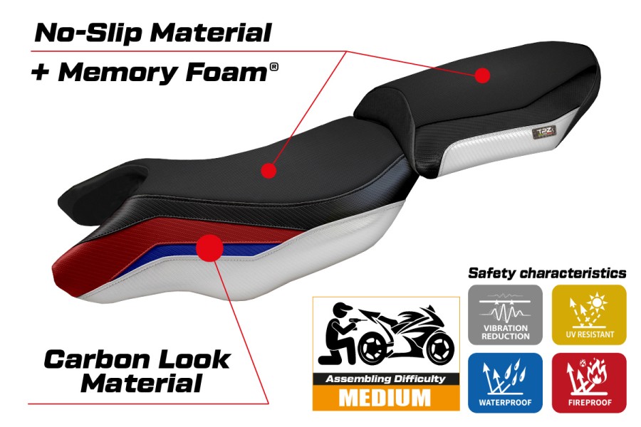 Funda de asiento compatible BMW R 1250 R (19-22) modelo Puma special color comfort system