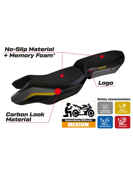 Rivestimento sella compatibile BMW R 1250 RS (20-22) modello Blanco comfort system