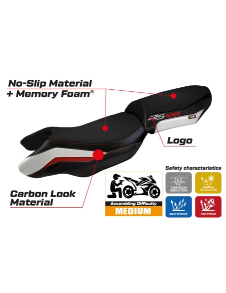 Rivestimento sella compatibile BMW R 1250 RS (20-22) modello Blanco comfort system