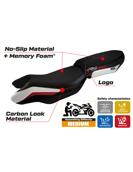 Seat cover compatible - BMW R 1250 RS 2020 - 2024 - heating Comfort System