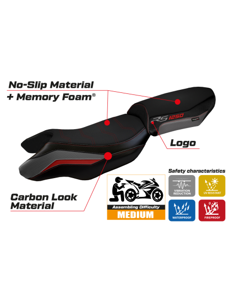 Housse de selle compatible - BMW R 1250 RS 2020 - 2024 - heating Comfort System