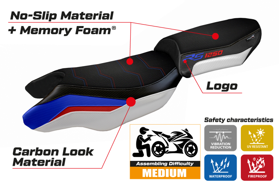 Housse de selle compatible - BMW R 1250 RS 2020 - 2024 - heating Comfort System