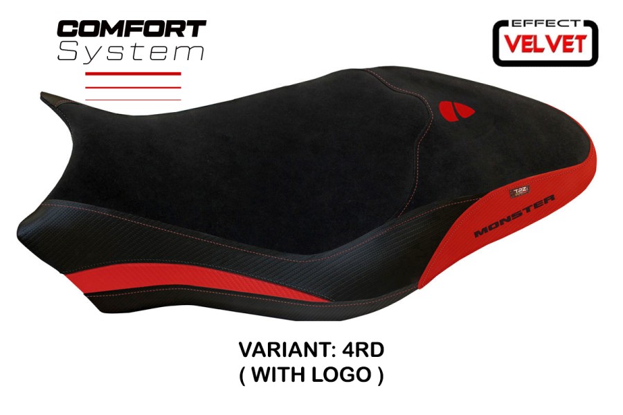 Rivestimento sella compatibile Ducati Monster 821 / 1200 (17-20) modello Ovada 1 Velvet comfort system