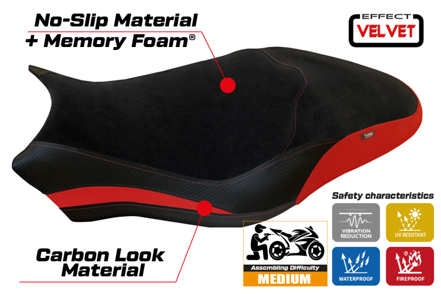 Sitzbezug kompatibel Ducati Monster 821/1200 (17-20) Modell Ovada 1 Velvet comfort system
