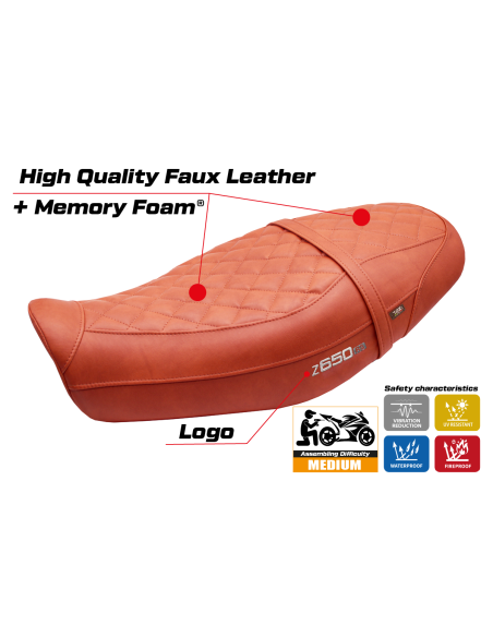 Housse de selle compatible - Kawasaki Z 650 RS 2022-2025 - mod Unnan Comfort System