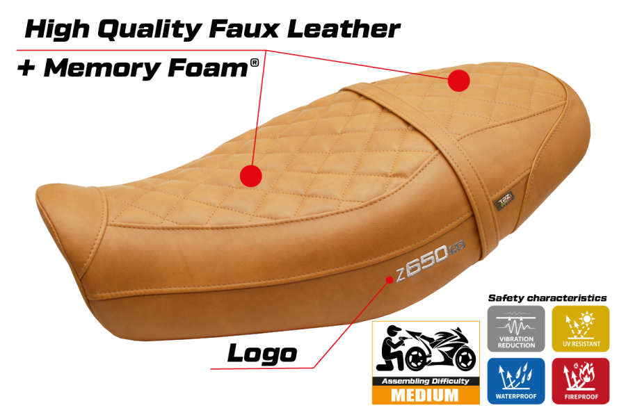 Funda de asiento compatible - Kawasaki Z 650 RS 2022-2026 - mod Unnan Comfort System