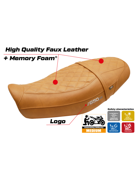 Housse de selle compatible - Kawasaki Z 650 RS 2022-2025 - mod Unnan Comfort System