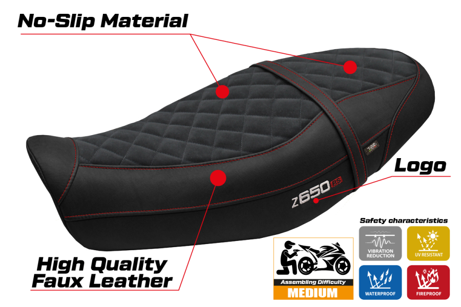 Rivestimento sella compatibile - Kawasaki Z 650 RS 2022-2026 - mod Unnan Velvet