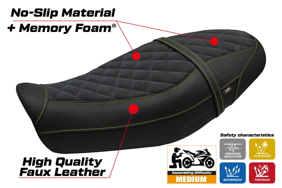 Seat cover compatible - Kawasaki Z 650 RS 2022-2026 - mod Unnan Velvet Comfort System