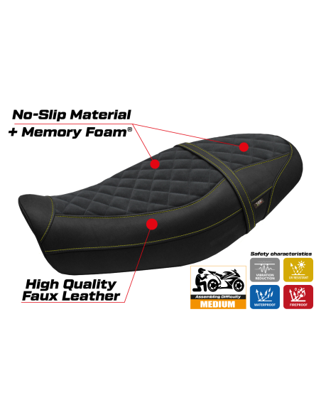 Seat cover compatible - Kawasaki Z 650 RS 2022-2025 - mod Unnan Velvet Comfort System