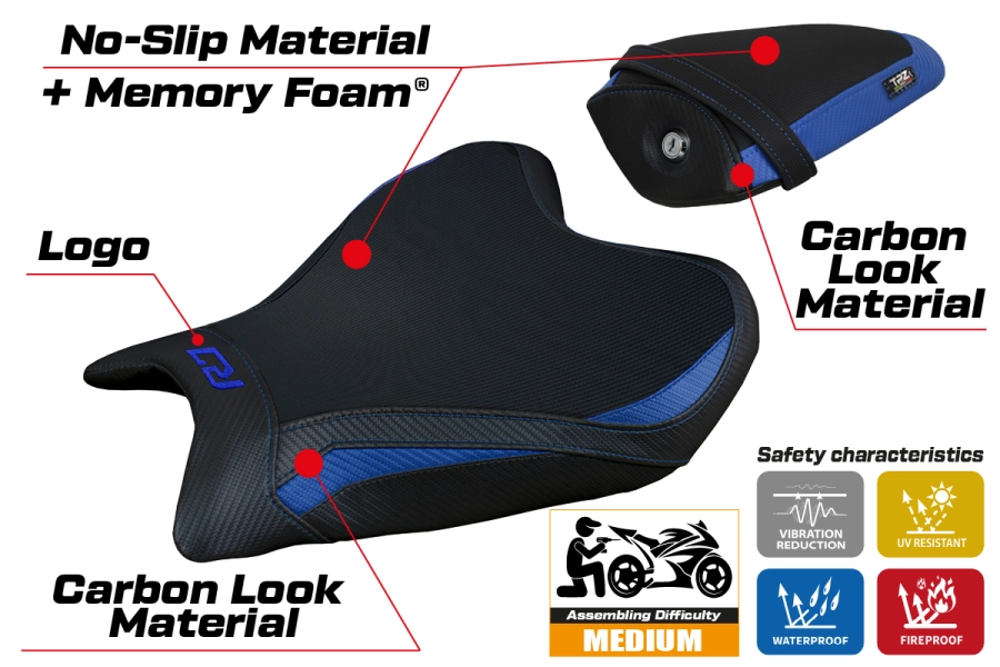 Funda de asiento compatible con Yamaha R7 (21-22) modelo Thera comfort system