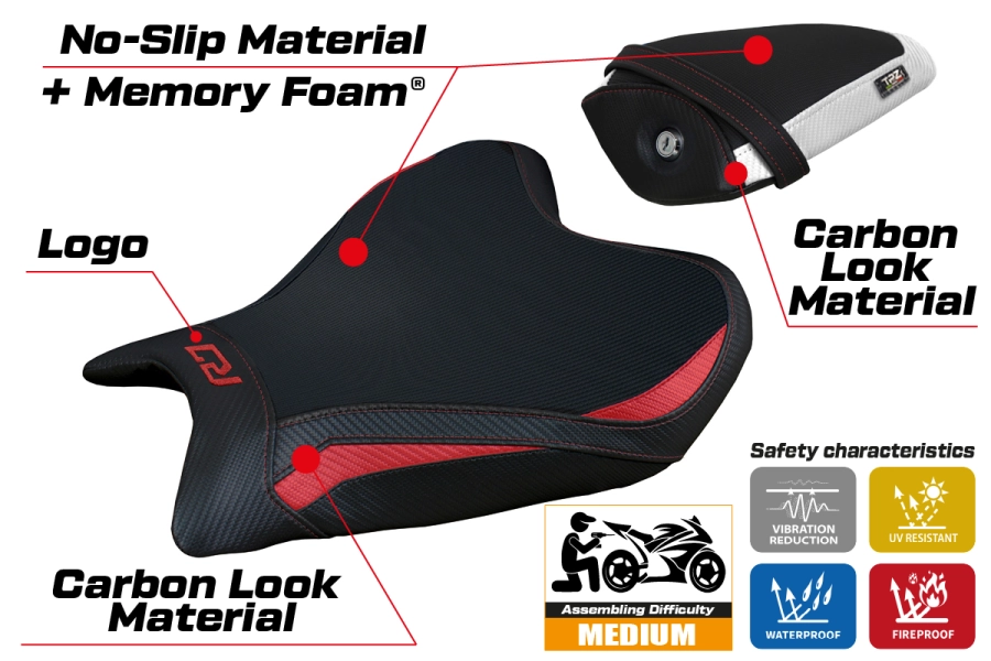 Funda de asiento compatible con Yamaha R7 (21-22) modelo Thera comfort system