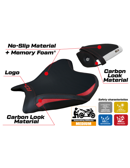 Housse de selle compatible Yamaha R7 (21-22) modèle Thera comfort system