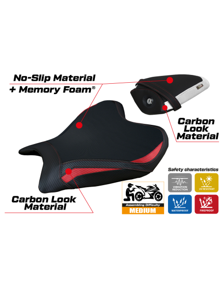 Funda de asiento compatible con Yamaha R7 (21-22) modelo Thera comfort system