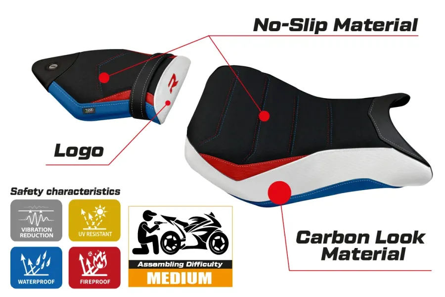 Seat cover compatible - BMW S 1000 R  2014 - 2020 - mod Fulda 2 Ultragrip