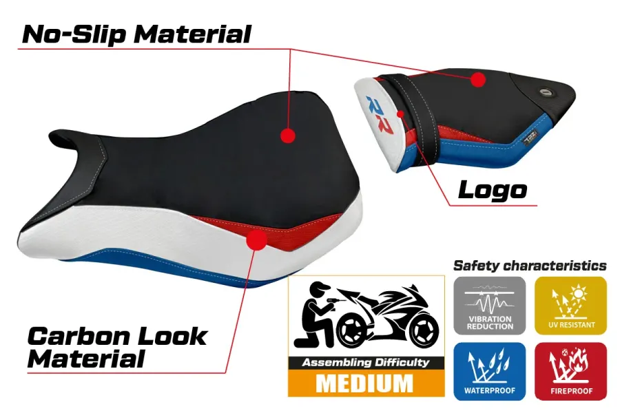 Seat cover compatible - BMW S 1000 RR 2012 - 2014 - mod Baku 2