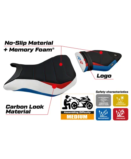 Rivestimento sella compatibile - BMW S 1000 RR 2012 - 2014 - mod Dacca 2 Comfort System
