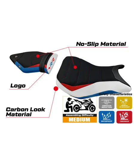 Seat cover compatible - BMW S 1000 RR 2012 - 2014 - mod Igrim Ultragrip