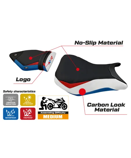 Housse de selle compatible - BMW S 1000 RR 2015 - 2018 - mod hakha