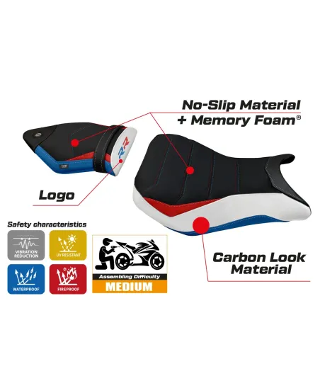 Sitzbezug kompatibel - BMW S 1000 RR 2015 - 2018 - mod Vittoria 2 Comfort System