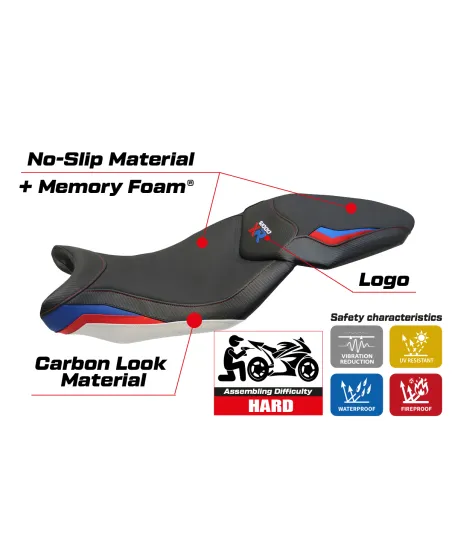 Funda de asiento compatible BMW S 1000 XR (15-19) modelo Ardea HP comfort system