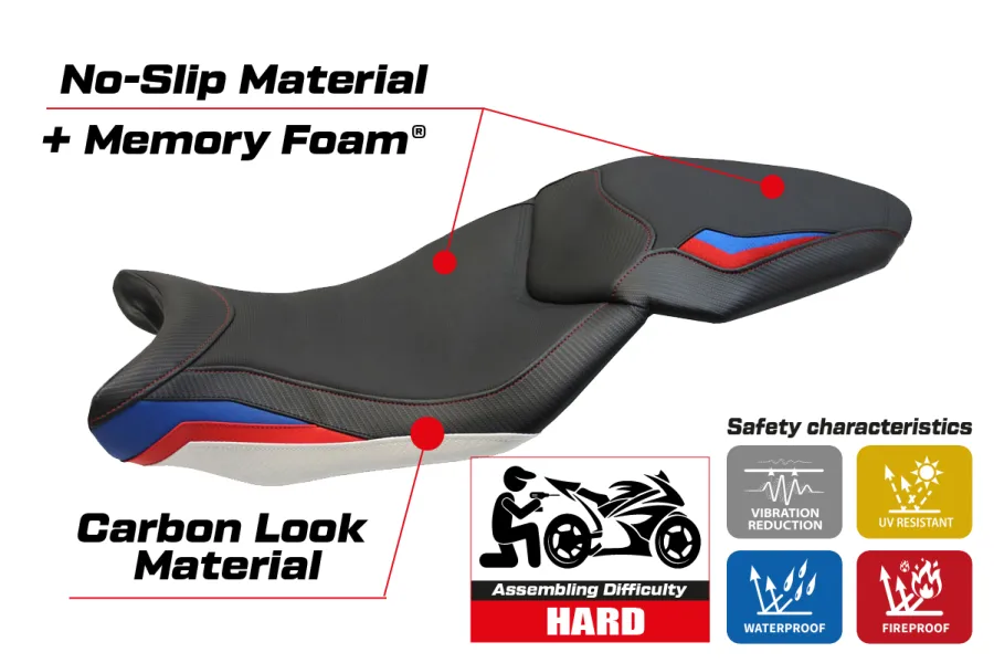 Rivestimento sella compatibile BMW S 1000 XR (15-19) modello Ardea HP comfort system