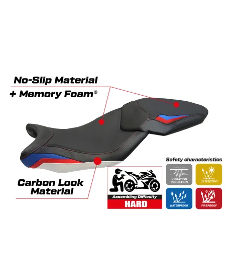 Funda de asiento compatible BMW S 1000 XR (15-19) modelo Ardea HP comfort system