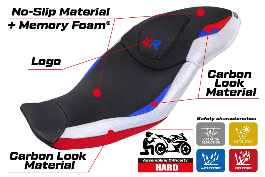 Rivestimento sella compatibile - BMW S 1000 XR 2020 - 2023 - mod Dresden Comfort System