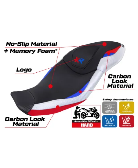 Funda de asiento compatible - BMW S 1000 XR 2020 - 2023 - mod Dresden Comfort System